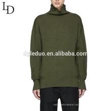 Latest design oversized pullover turtleneck wool sweater for men